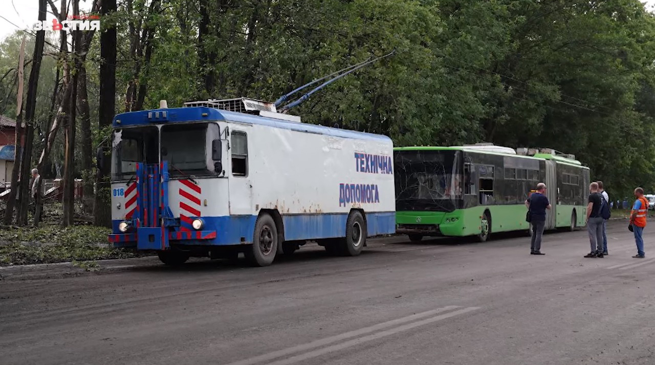 Харьков, КТГ-1 № 018; Харьков — Последствия боевых действий — 02.2022 — н.в.