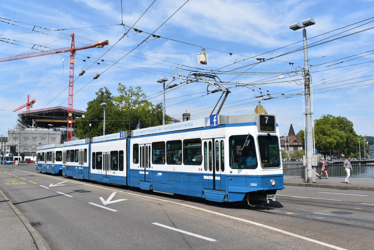 Curych, SWP/SIG/ABB Be 4/8 "Tram 2000 Sänfte" č. 2102