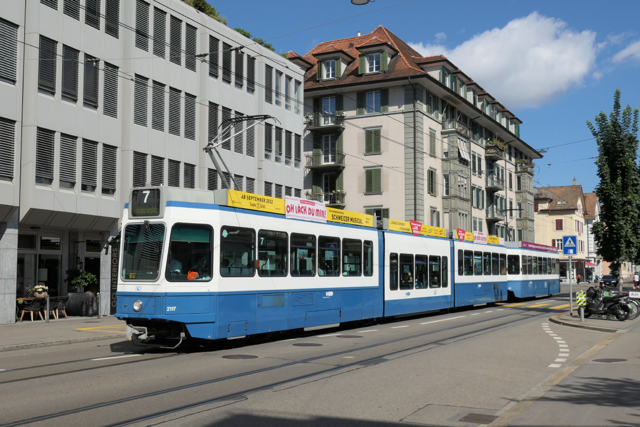 Цюрих, SWP/SIG/ABB Be 4/8 "Tram 2000 Sänfte" № 2117