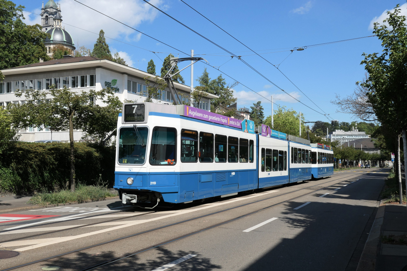 Цюрих, SWP/SIG/ABB Be 4/8 "Tram 2000 Sänfte" № 2119