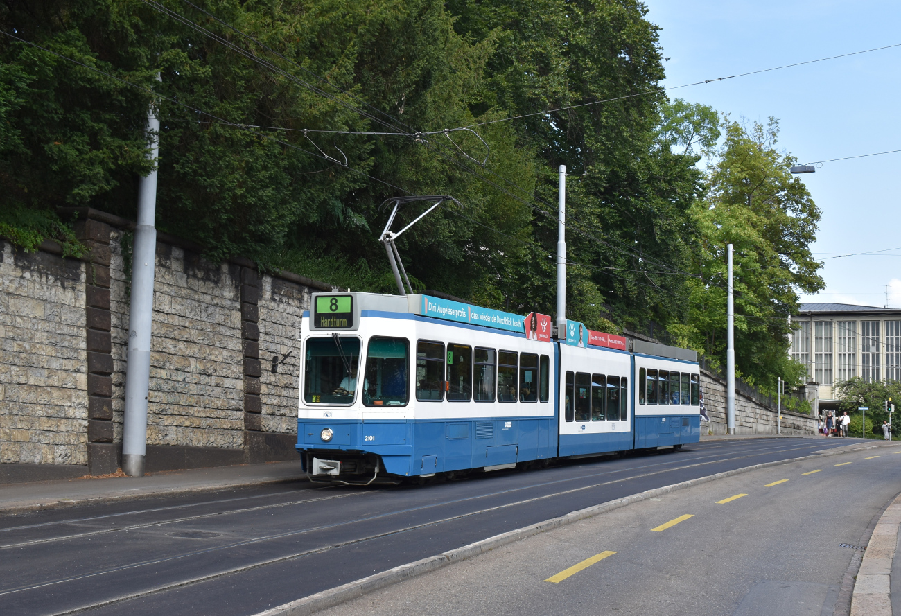 Zurich, SWP/SIG/ABB Be 4/8 "Tram 2000 Sänfte" № 2101