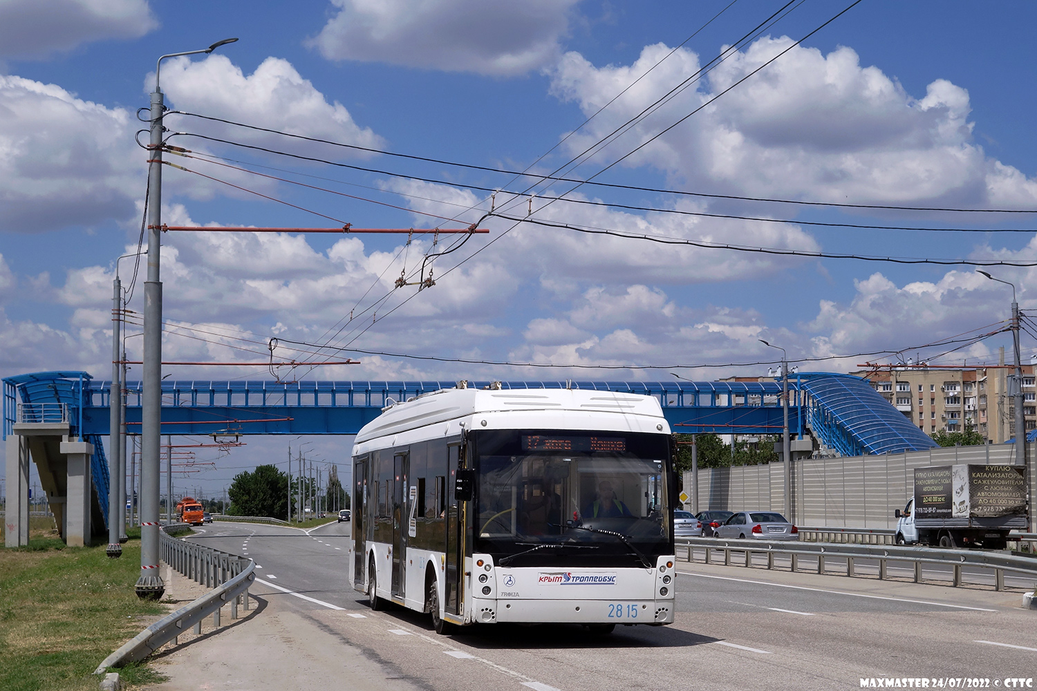 Крымский троллейбус, Тролза-5265.03 «Мегаполис» № 2815; Крымский троллейбус — Восстановление линии в посёлок Аэрофлотский; Крымский троллейбус — Движение троллейбусов без КС (автономный ход) Крымский троллейбус, Тролза-5265.03 «Мегаполис» № 2815; Крымский троллейбус — Восстановление линии в посёлок Аэрофлотский; Крымский троллейбус — Движение троллейбусов без КС (автономный ход)