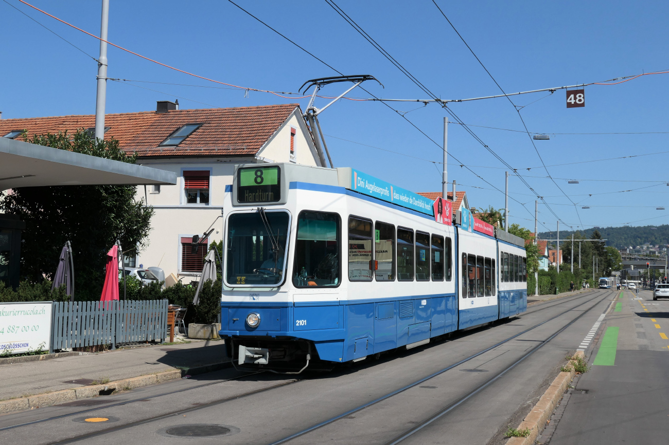Zurich, SWP/SIG/ABB Be 4/8 "Tram 2000 Sänfte" № 2101