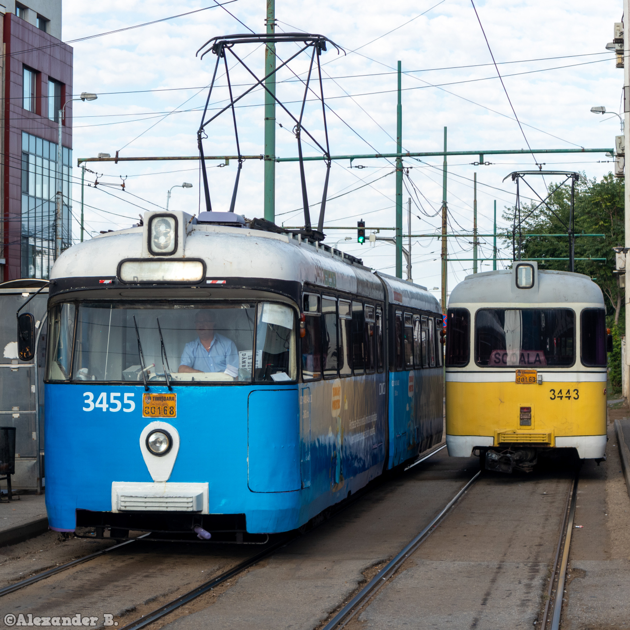 Timișoara, Hansa GT4c Nr. 3455; Timișoara, Hansa GT4b Nr. 3443 Timișoara, Hansa GT4c Nr. 3455; Timișoara, Hansa GT4b Nr. 3443