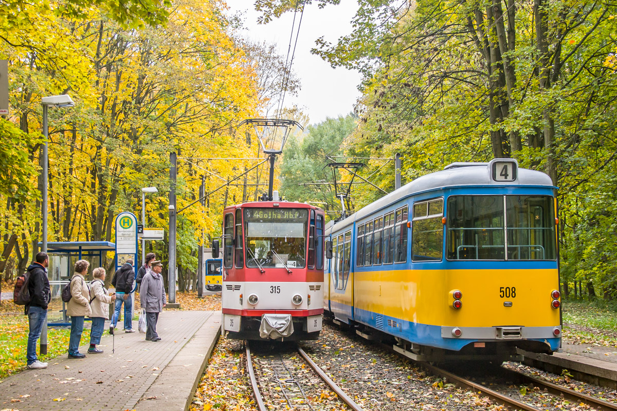 Гота, Tatra KT4DC № 315; Гота, Duewag GT8NF № 508