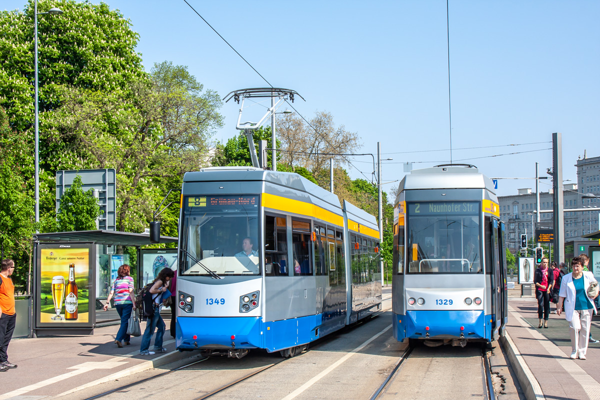 Лейпциг, HeiterBlick NGTW6L № 1349; Лейпциг, HeiterBlick NGTW6L № 1329