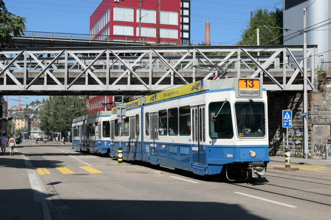 Цюрих, SWP/SIG/BBC Be 4/6 "Tram 2000" № 2091