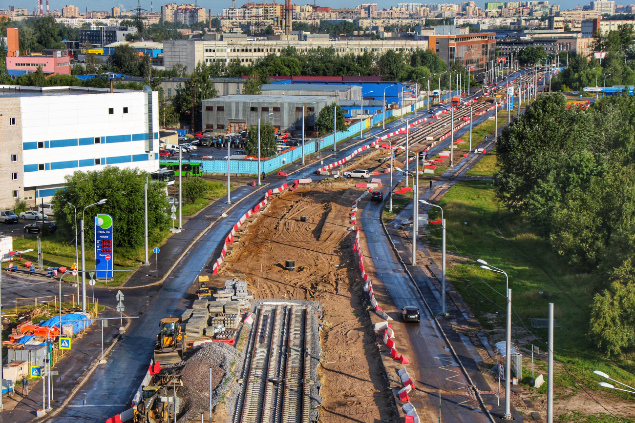 Szentpétervár — Tram lines construction Szentpétervár — Tram lines construction