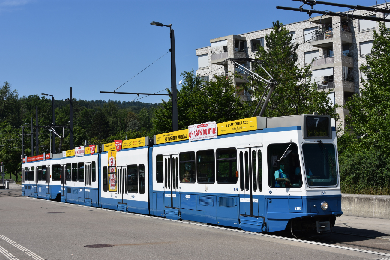 Цюрих, SWP/SIG/ABB Be 4/8 "Tram 2000 Sänfte" № 2118