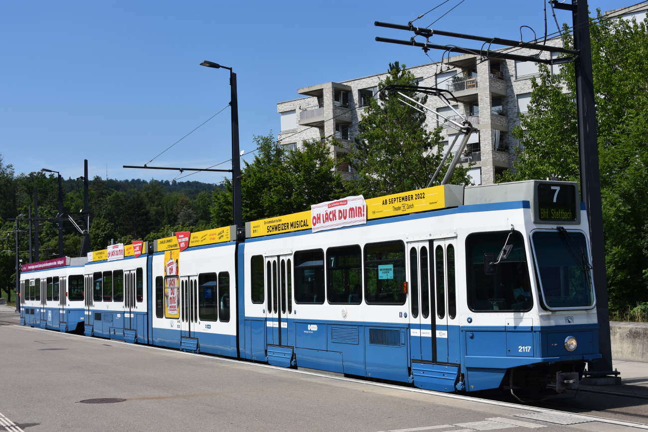 Цюрих, SWP/SIG/ABB Be 4/8 "Tram 2000 Sänfte" № 2117