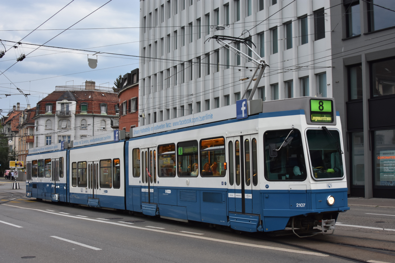 Цюрих, SWP/SIG/ABB Be 4/8 "Tram 2000 Sänfte" № 2107