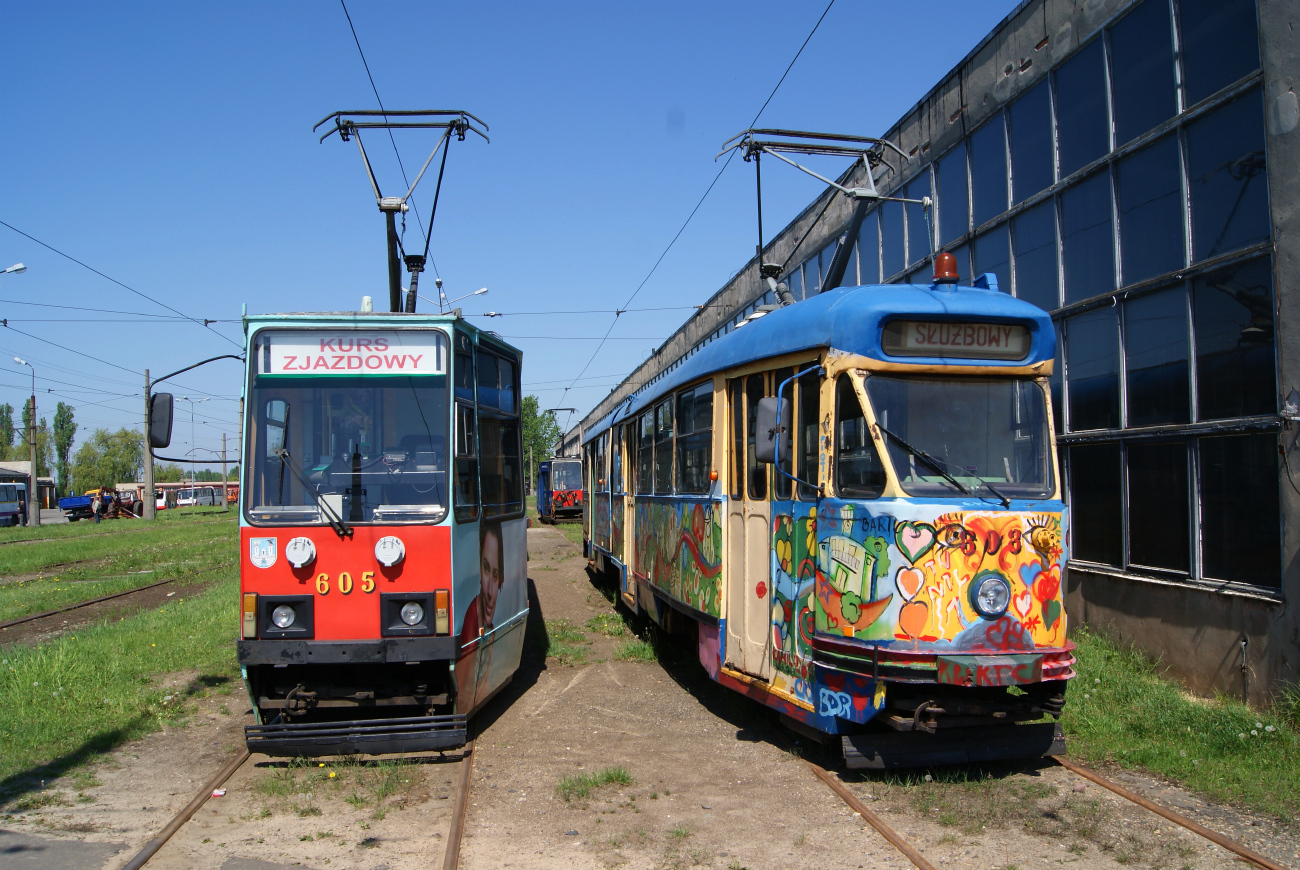 Ченстохова, Konstal 105Na № 605; Ченстохова, Konstal 102Na № 808