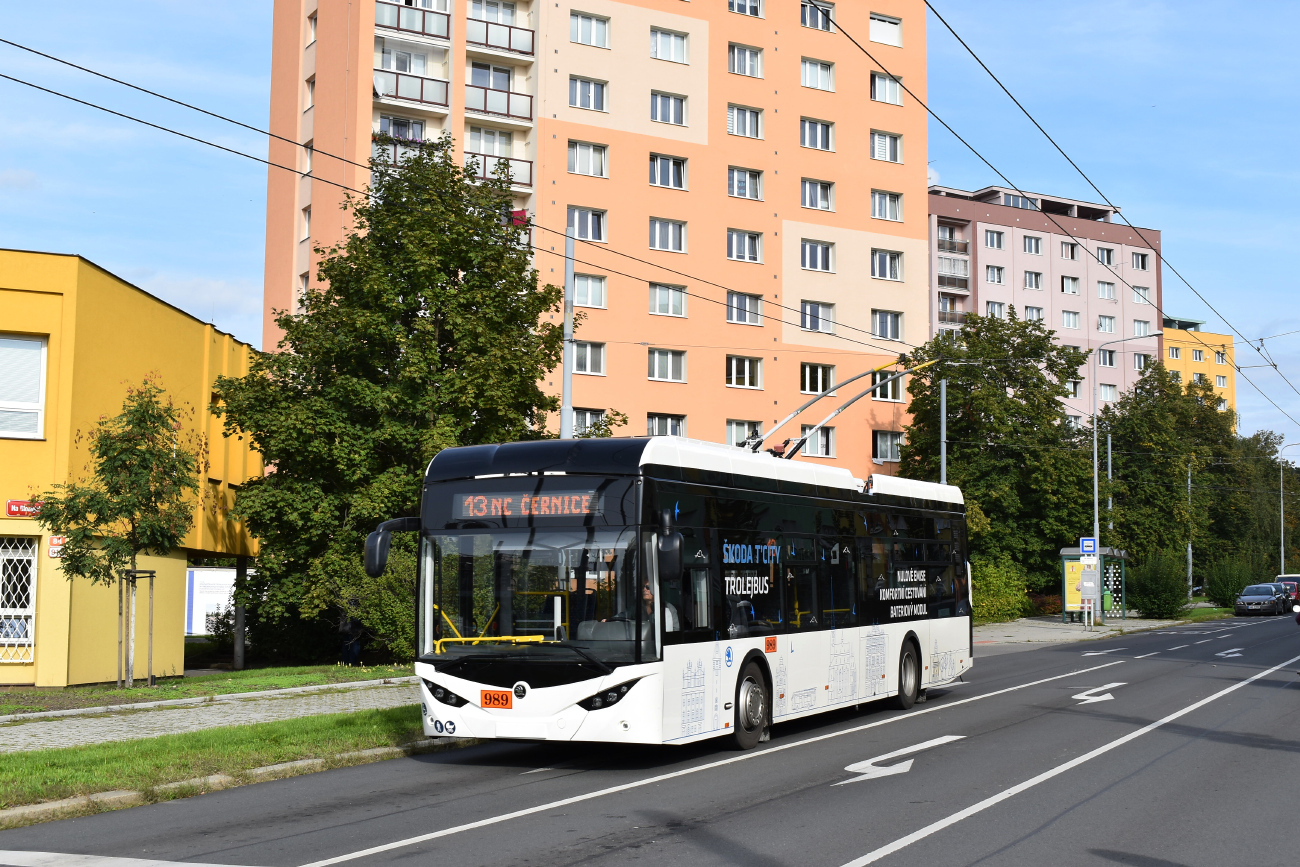 Plzeň, Škoda 36Tr TEMSA nr. 989; Plzeň — Brand new trolleybuses from the Škoda factory Plzeň, Škoda 36Tr TEMSA nr. 989; Plzeň — Brand new trolleybuses from the Škoda factory