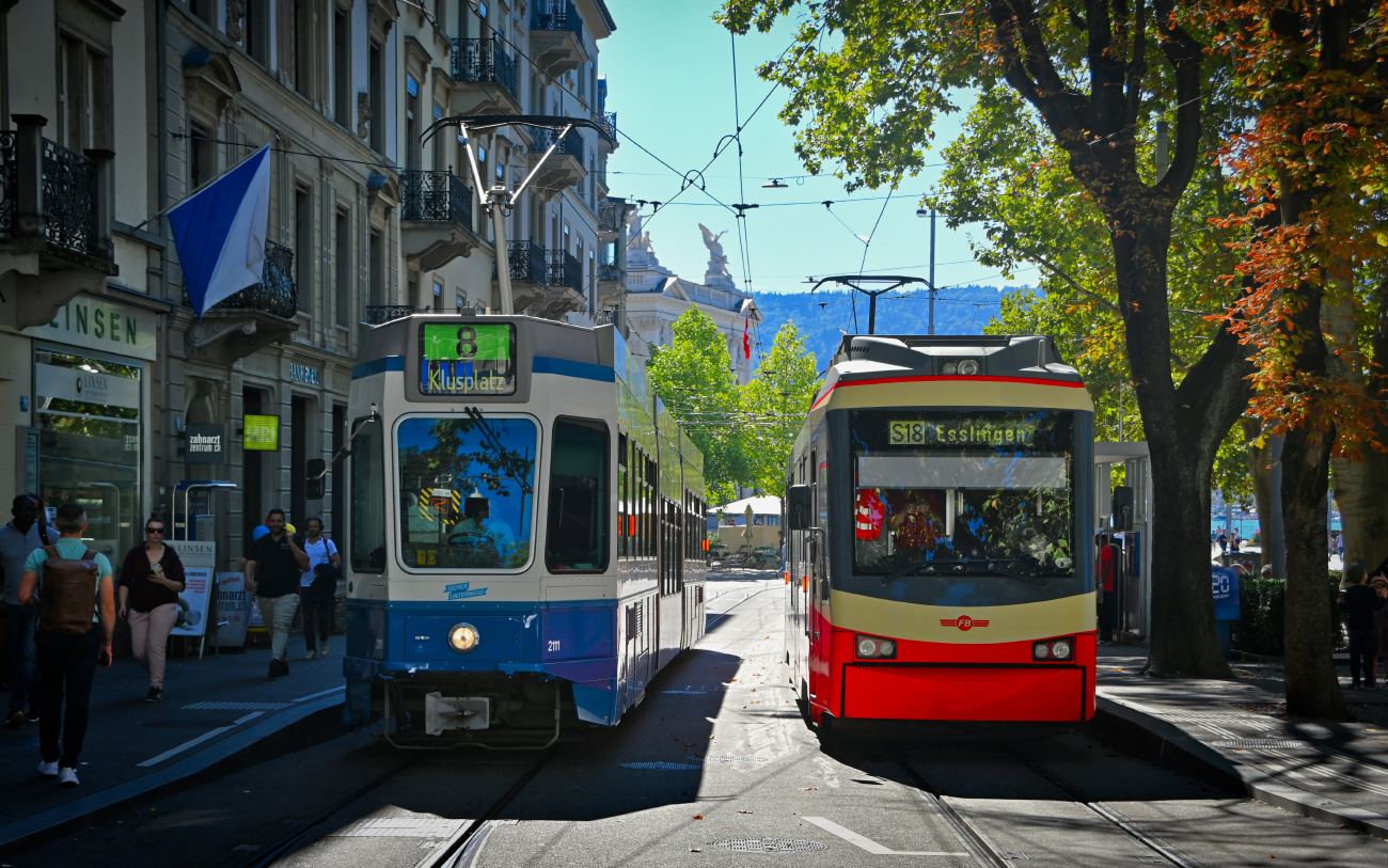 Цюрих, SWP/SIG/ABB Be 4/8 "Tram 2000 Sänfte" № 2111; Цюрих — Forchbahn