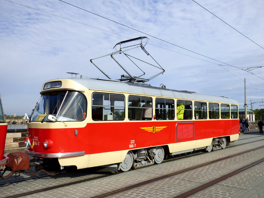 Дрезден, Tatra T4D № 222 998 (201 315); Дрезден — 150 лет трамвайному движению в Дрездене (24.09.2022)