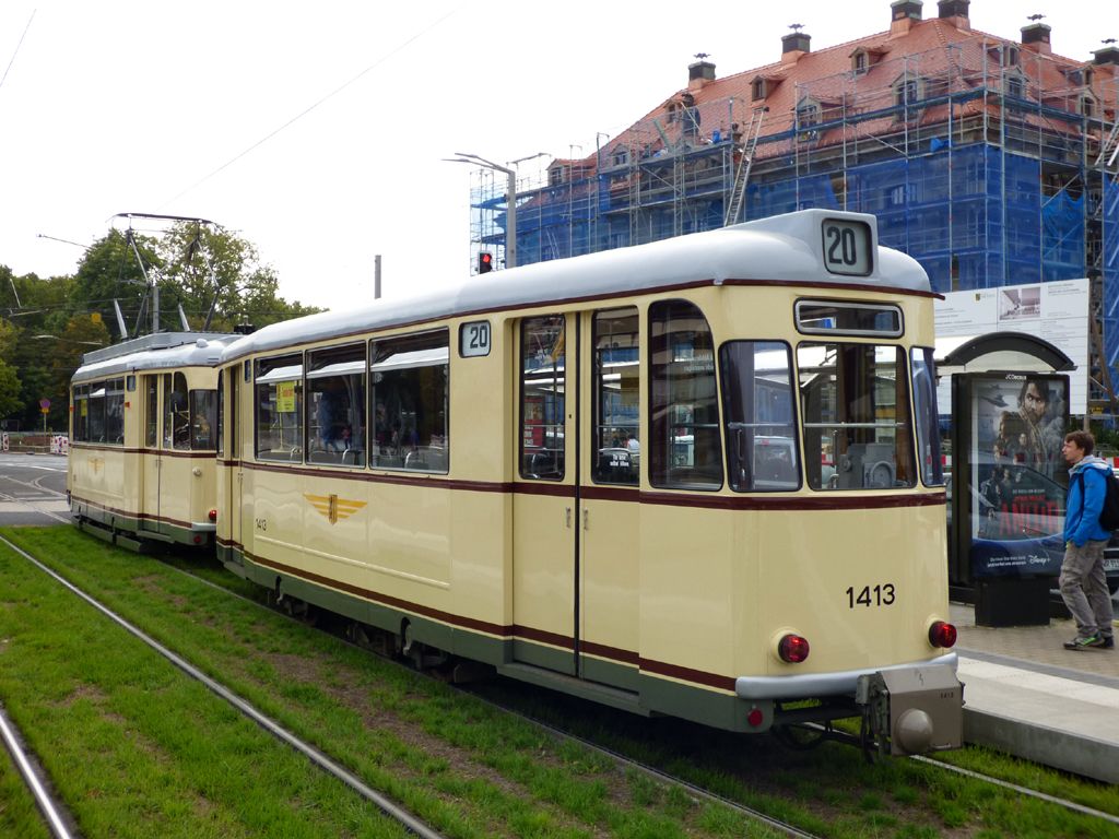 Дрезден, Gotha B57 № 1413 (251 309); Дрезден — 150 лет трамвайному движению в Дрездене (24.09.2022)