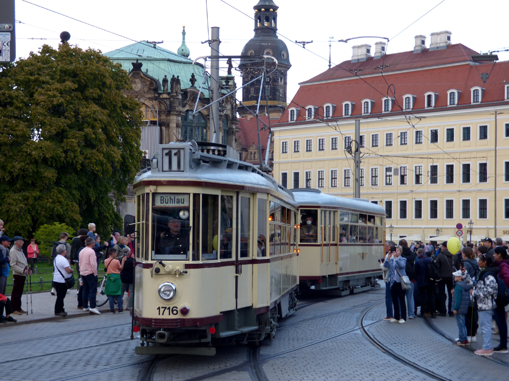 Dresden, Busch Großer Hecht č. 1716 (201 303); Dresden — 150th anniversary of Dresden trams (24.09.2022)