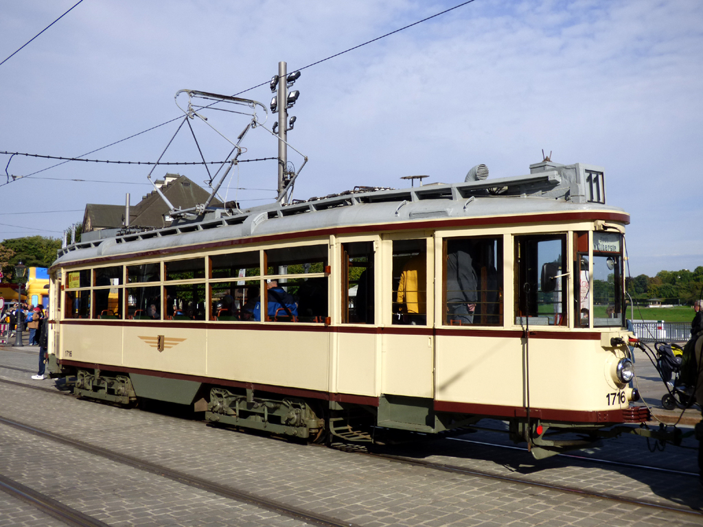 Дрезден, Busch Großer Hecht № 1716 (201 303); Дрезден — 150 лет трамвайному движению в Дрездене (24.09.2022)