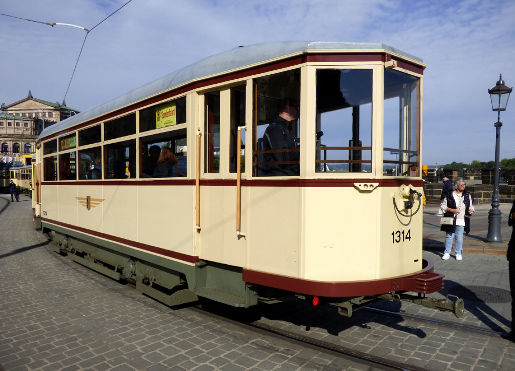 Дрезден, Двухосный прицепной Christoph & Unmack № 1314 (251 303); Дрезден — 150 лет трамвайному движению в Дрездене (24.09.2022)