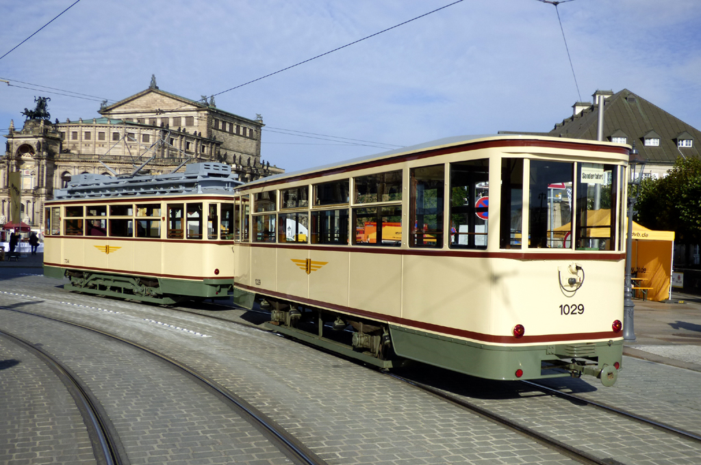 Дрезден, Двухосный моторный Busch № 734 (201 305); Дрезден — 150 лет трамвайному движению в Дрездене (24.09.2022)