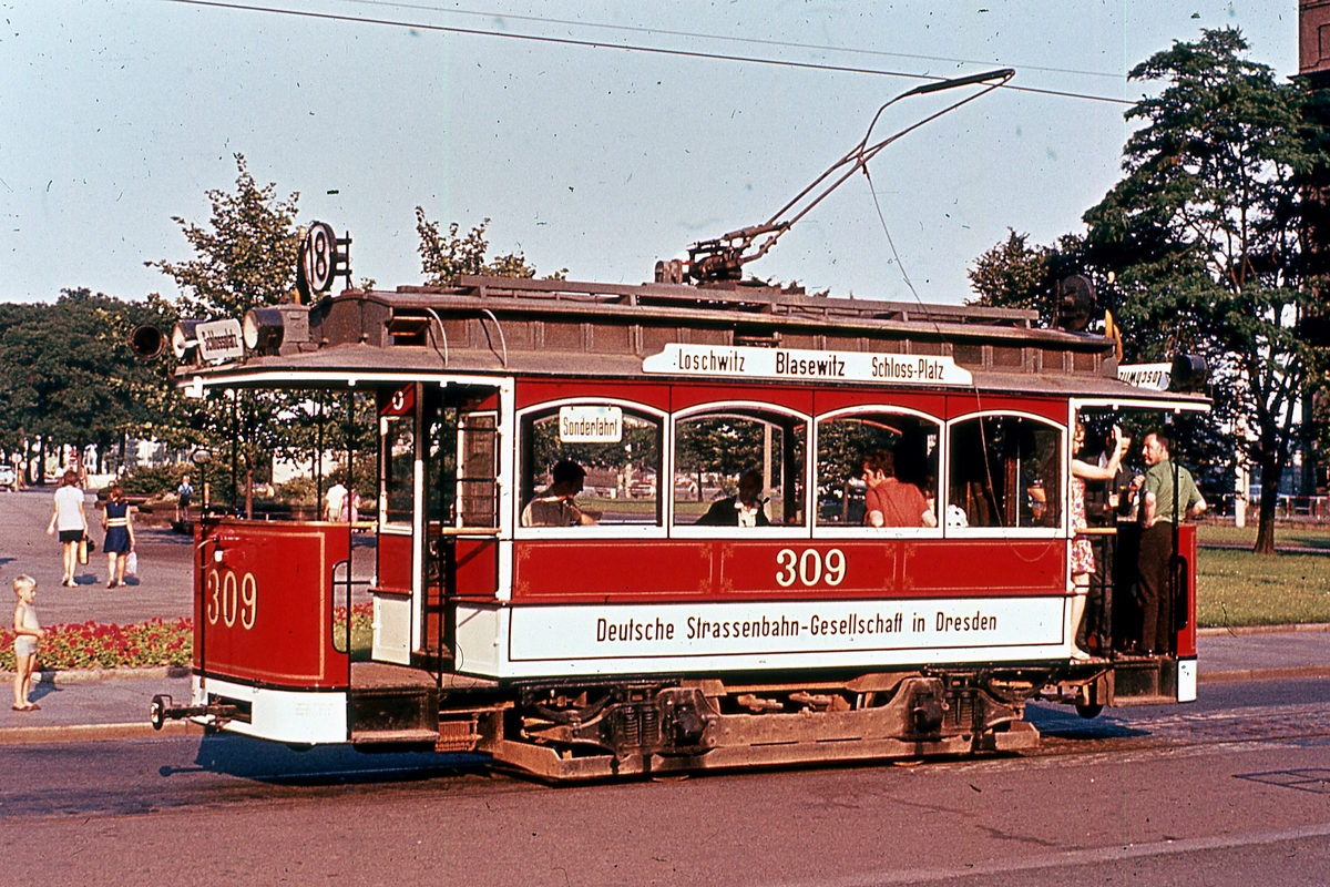 Dresden, Berolina 2-axle motor car № 309; Dresden — Old photos (tram)