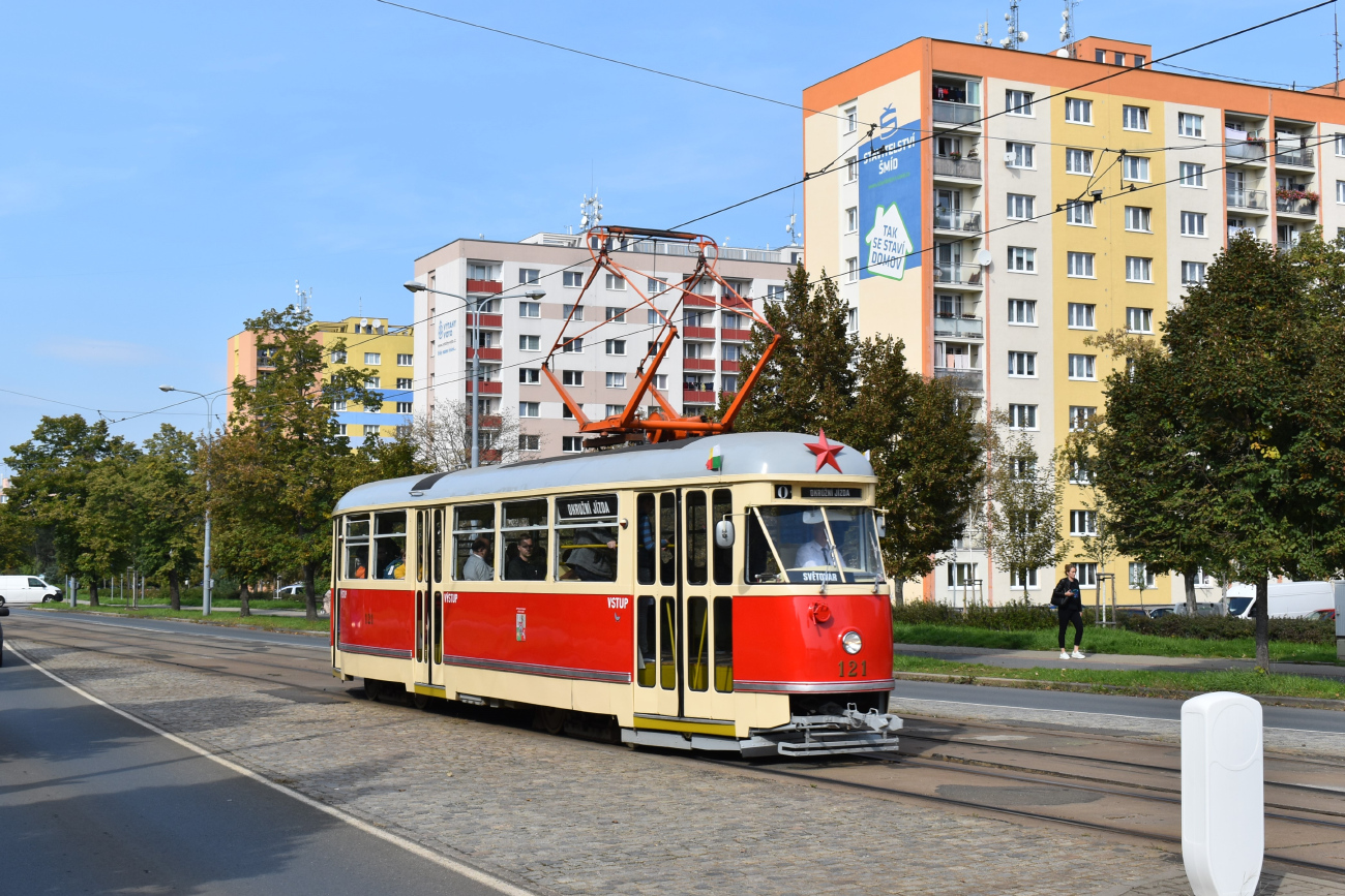 Plzeň, Tatra T1 № 121; Plzeň — Oslavy výročí 60 let tramvají na Světovaru / Celebrations of the anniversary of 60 years of trams in Světovar