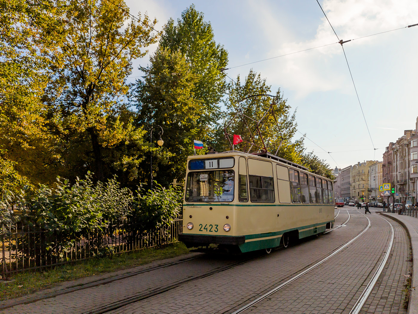 Санкт-Петербург, ЛМ-68М № 2423; Санкт-Петербург — Выставка вагонов на 115-летие трамвая