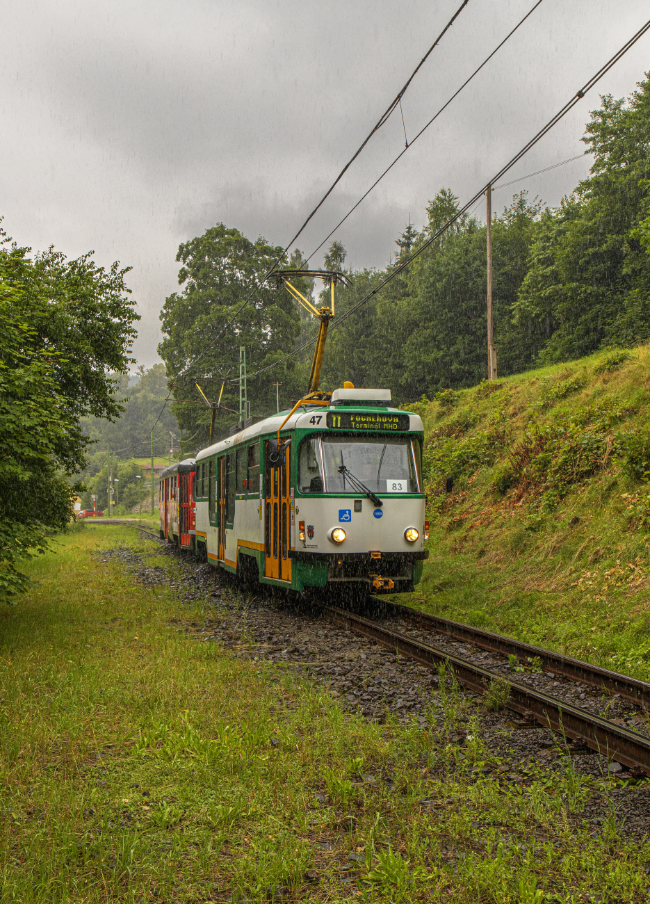 Либерец - Яблонец-над-Нисой, Tatra T3R.PLF № 47; Либерец - Яблонец-над-Нисой, Tatra T3R.PV № 24; Либерец - Яблонец-над-Нисой — Последние недели узкоколейки, 2021 г.