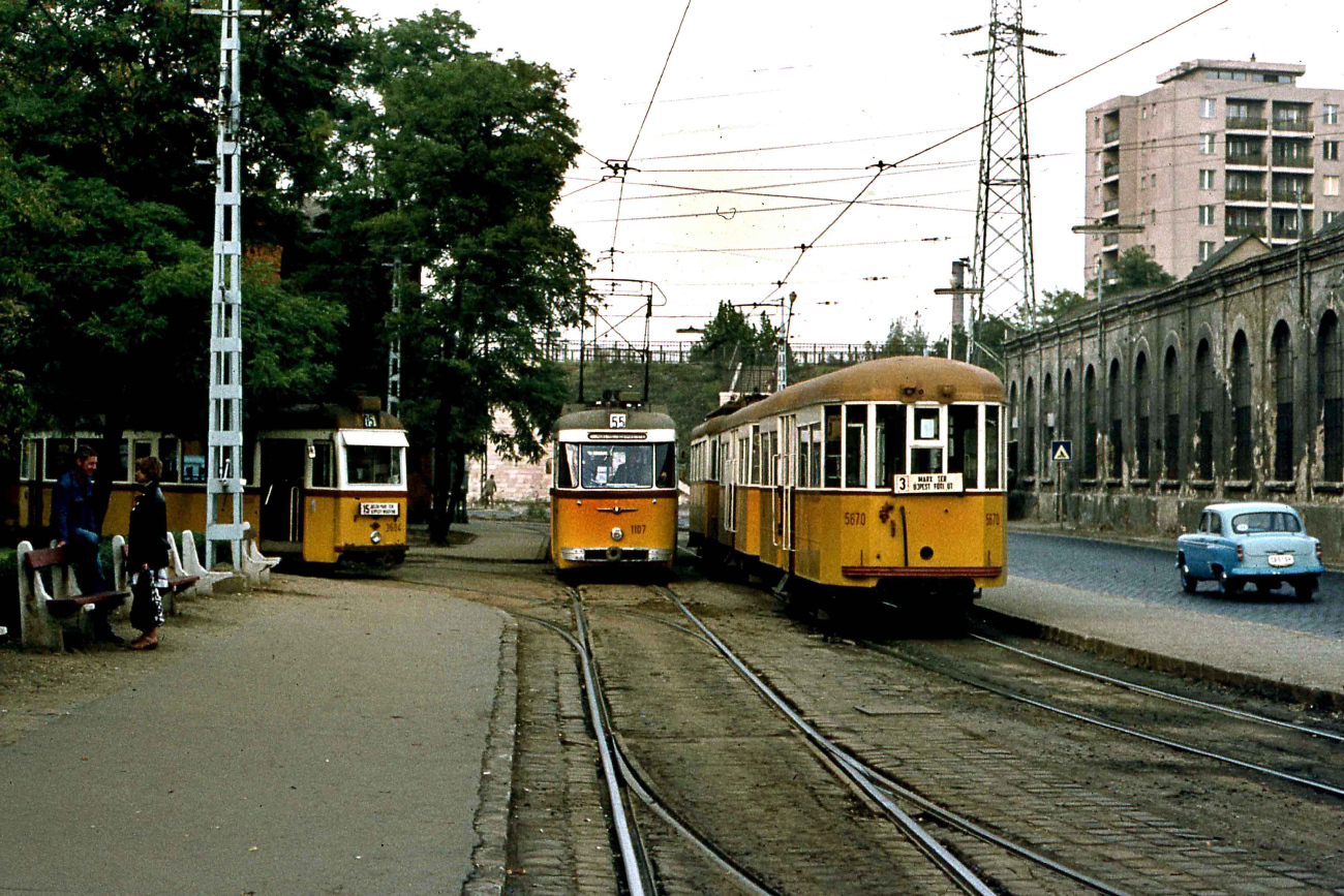 Будапешт, Ganz T № 3604; Будапешт, CSM-2 № 1107; Будапешт, Ganz DVP № 5670