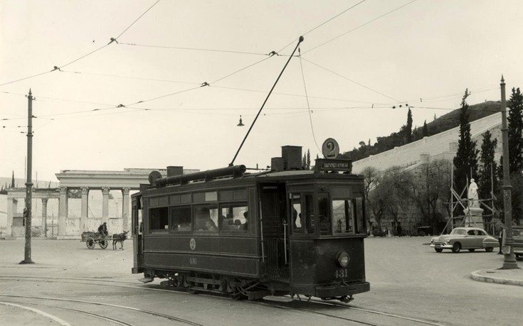 Афины, Двухосный моторный вагон № 431; Афины — Трамваи – старые фотографии