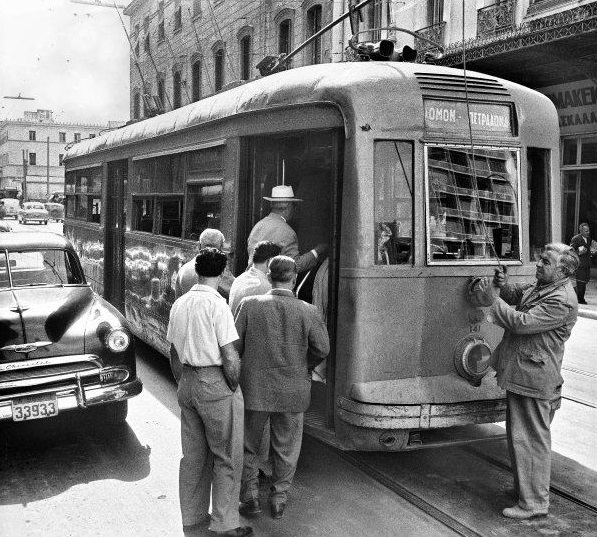 Athens, ΟΜ/CGE/Breda № 141; Athens — Trams — old photos