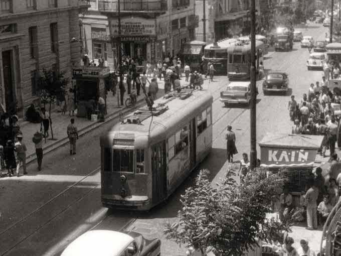 Афины — Трамваи – старые фотографии