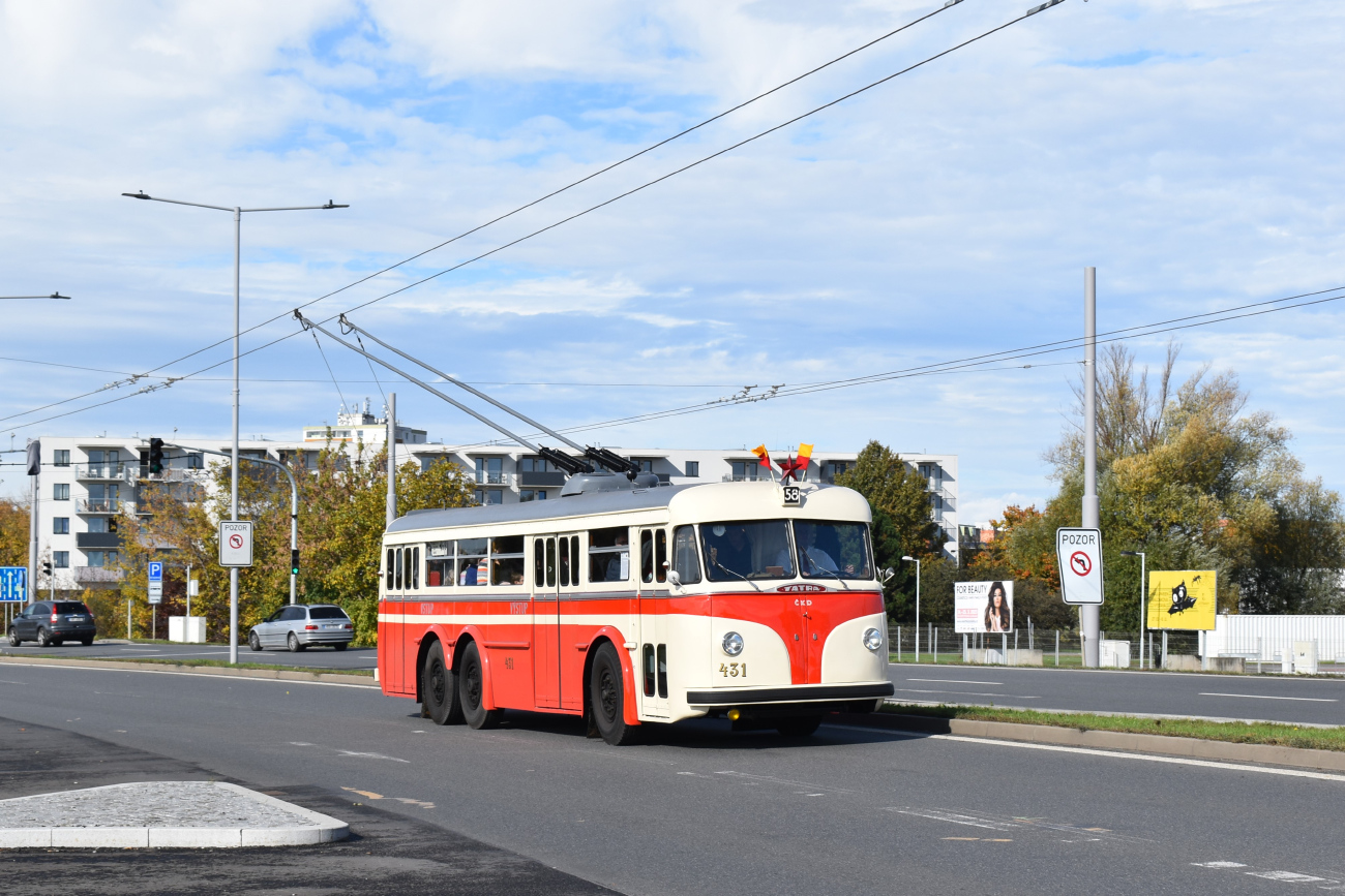 Прага, Tatra T400 III.B № 431; Прага — 50 лет спустя – покатушки на троллейбусах и начало регулярной эксплуатации 58 маршрута