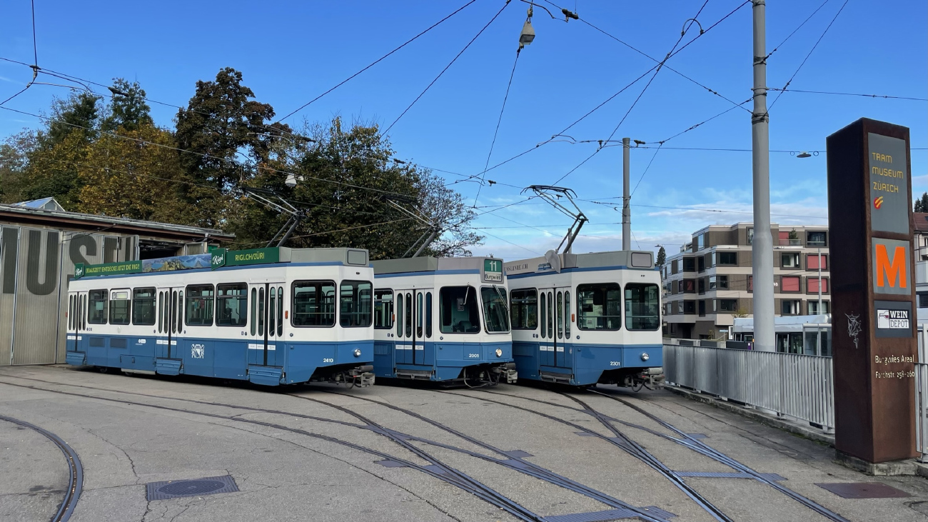 Цюрих, SWS/SWP/BBC Be 4/6 "Tram 2000" (без кабины) № 2301; Цюрих, SWS/SWP/BBC Be 4/6 "Tram 2000" № 2001; Цюрих, SWP/SIG/BBC Be 2/4 "Tram 2000 Pony" № 2410