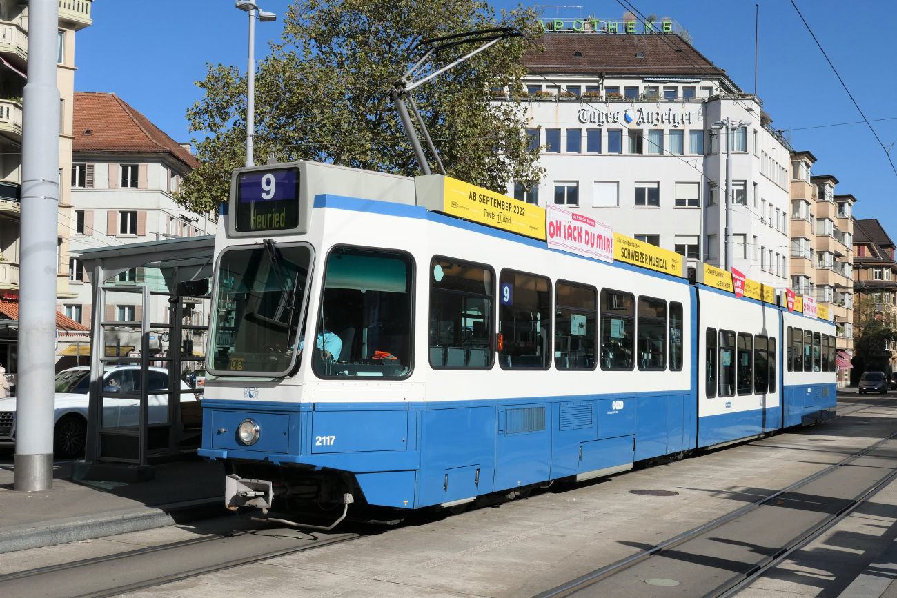 Цюрих, SWP/SIG/ABB Be 4/8 "Tram 2000 Sänfte" № 2117