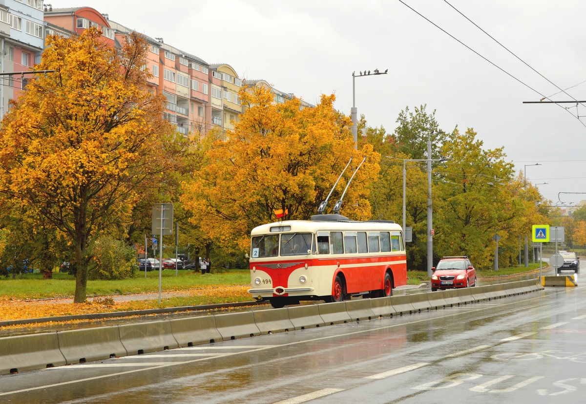 Prague, Škoda 8Tr9 № 494; Prague — 50 years after – special trolleybus rides and start of line 58 operation Prague, Škoda 8Tr9 № 494; Prague — 50 years after – special trolleybus rides and start of line 58 operation