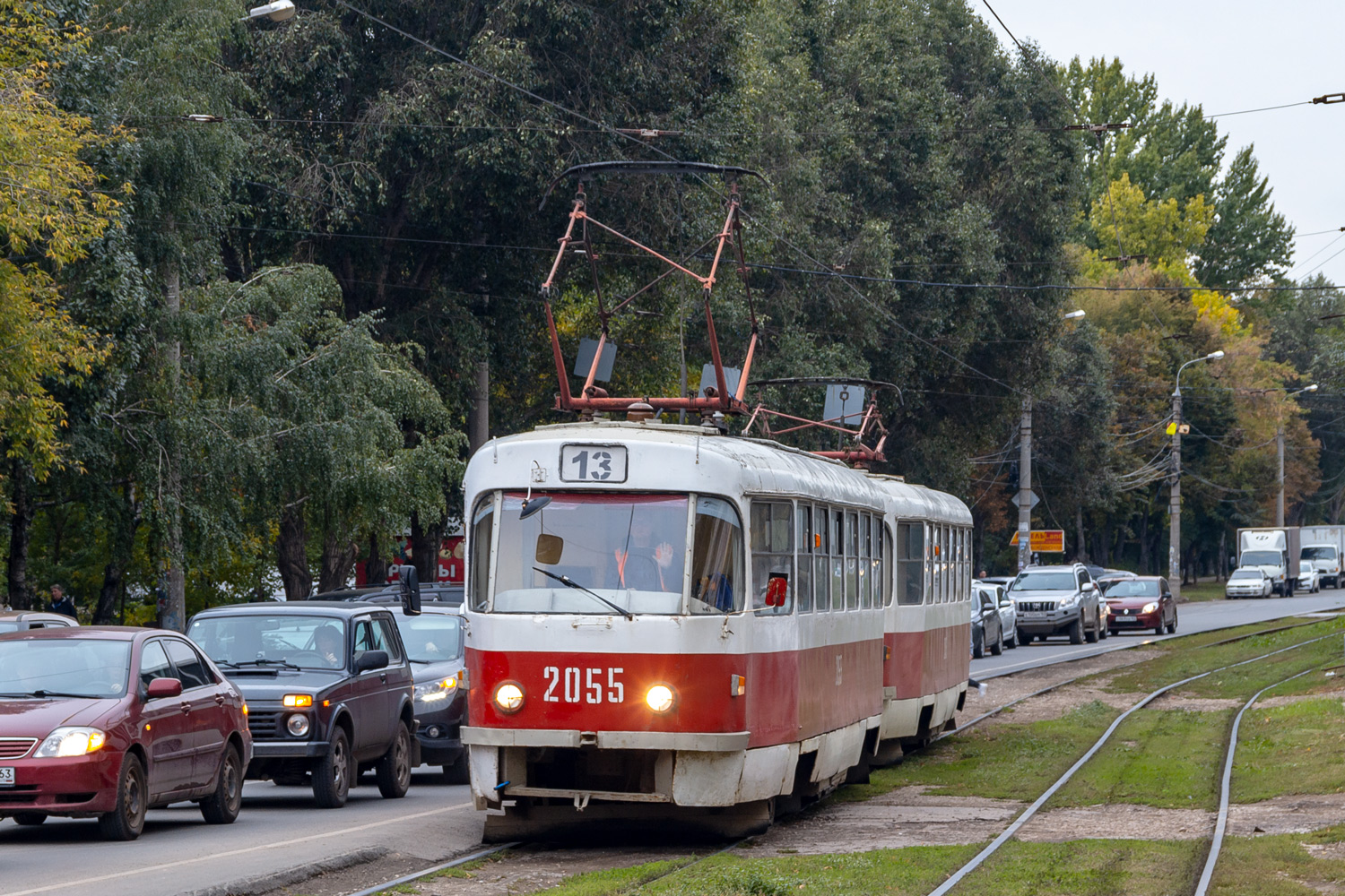 Самара, Tatra T3SU (двухдверная) № 2055