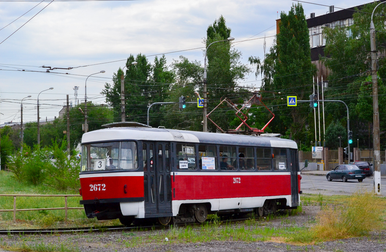 Волгоград, Tatra T3SU (двухдверная) № 2672
