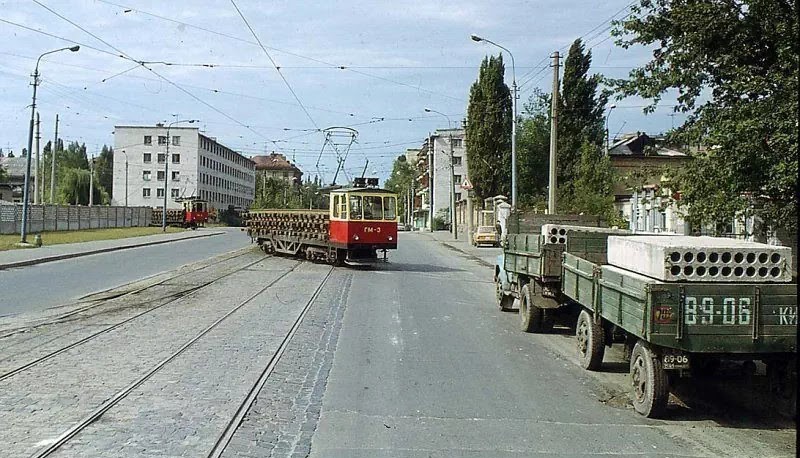 Kijev, MTV-82 Br. ГМ-3; Kijev — Historical photos; Kijev — Tramway lines: Darnytske depot network