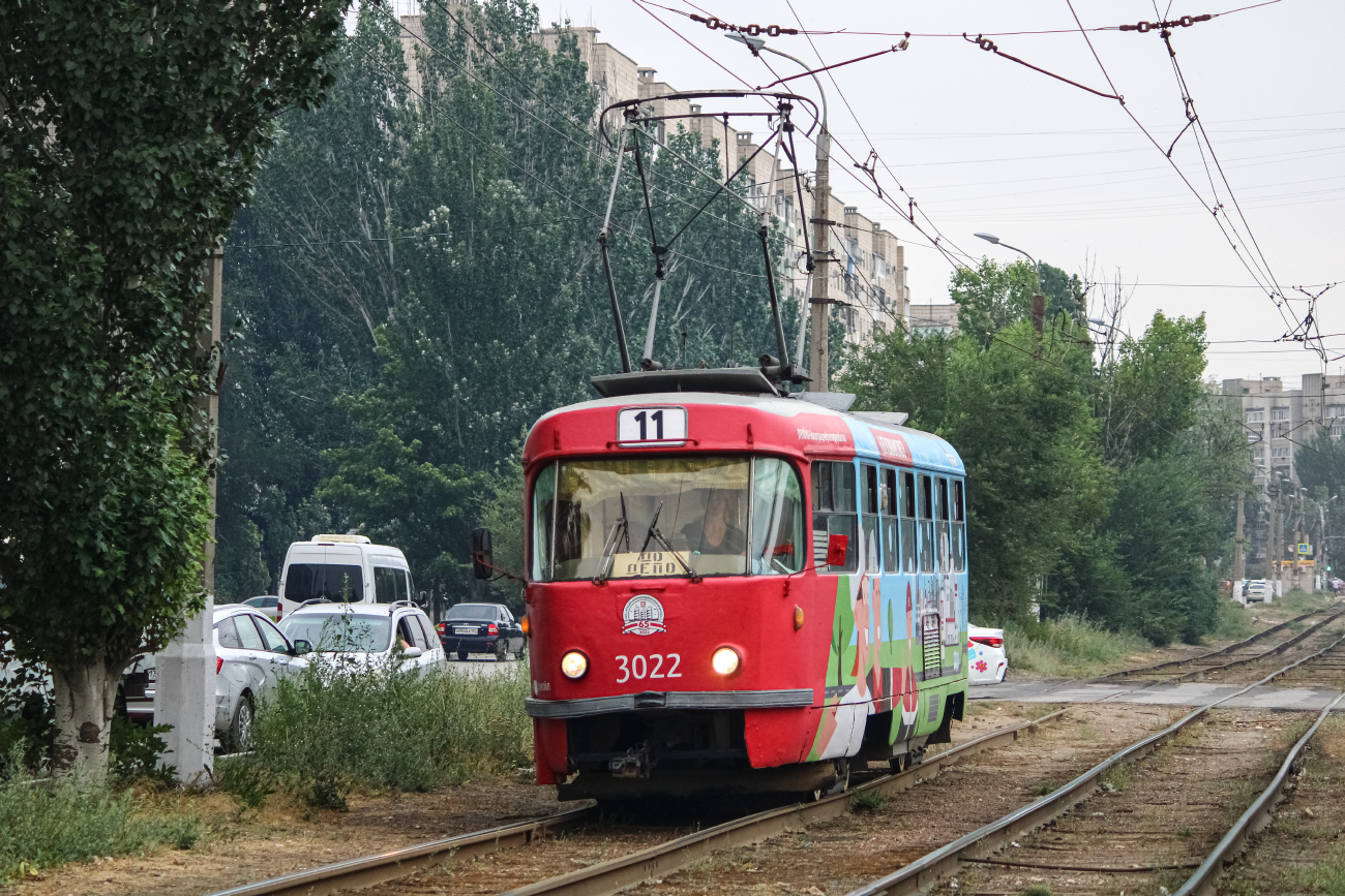 Волгоград, Tatra T3SU (двухдверная) № 3022