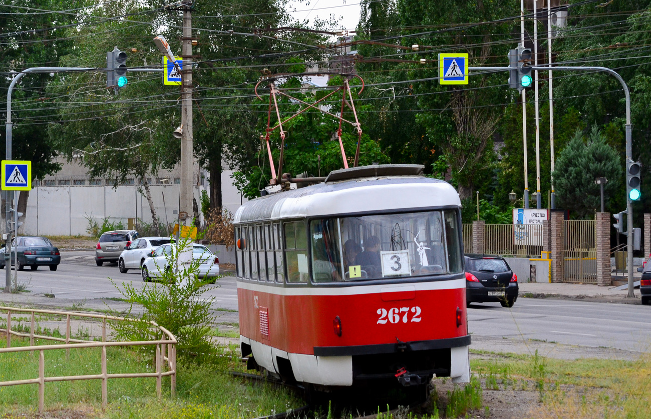 Волгоград, Tatra T3SU (двухдверная) № 2672