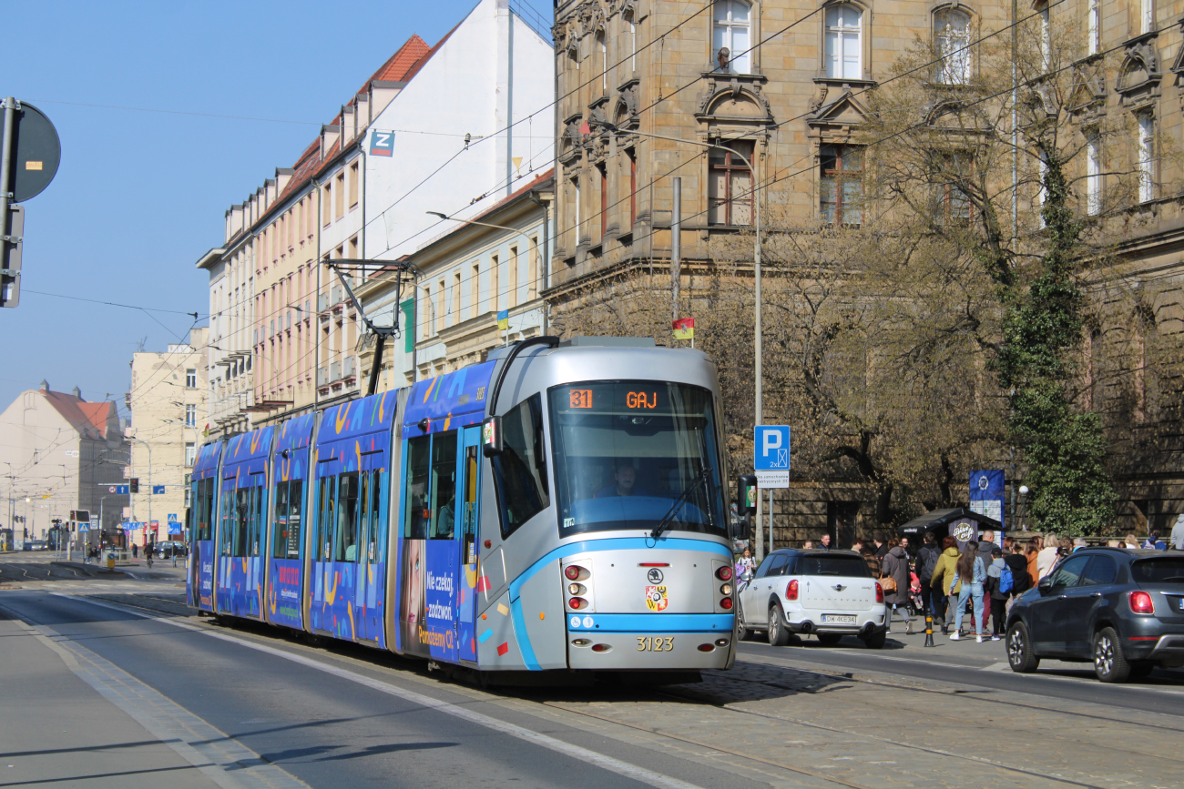 Wrocław, Škoda 19T Elektra # 3123 Wrocław, Škoda 19T Elektra # 3123
