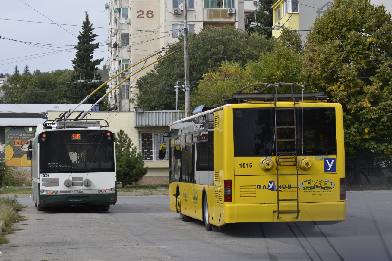 Stara Sagora, LAZ E183D1 Nr. 1015; Stara Sagora, Škoda 26Tr Solaris III Nr. 1036