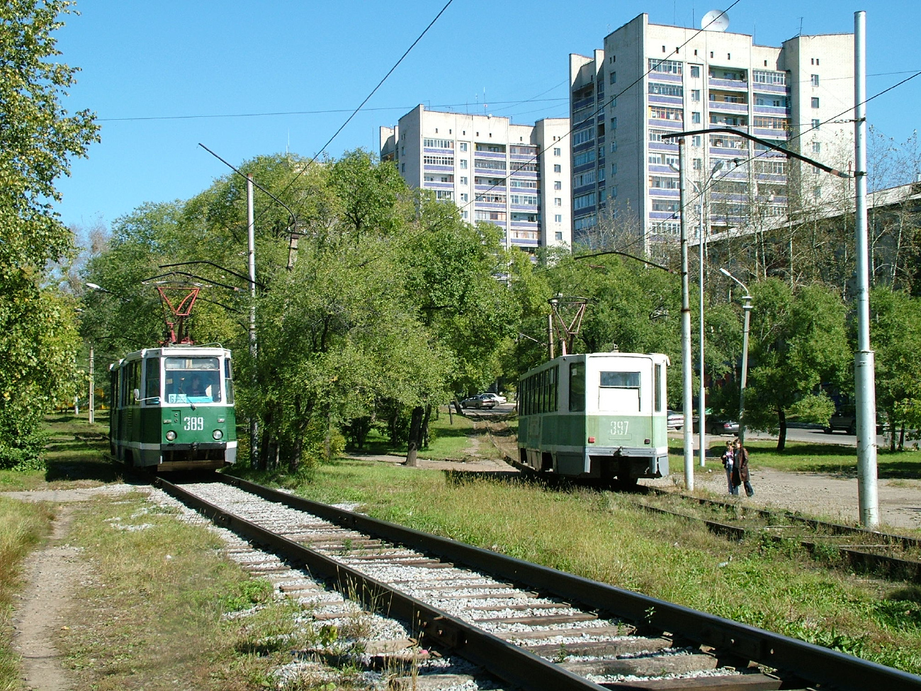 Хабаровск, 71-605А № 389; Хабаровск, 71-608К № 397; Хабаровск — Линии электротранспорта и инфраструктура