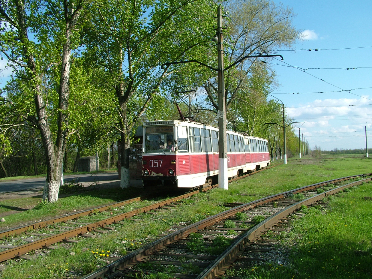Авдеевка, 71-605 (КТМ-5М3) № 057; Авдеевка, 71-605 (КТМ-5М3) № 058; Авдеевка — Трамвайные линии и инфраструктура