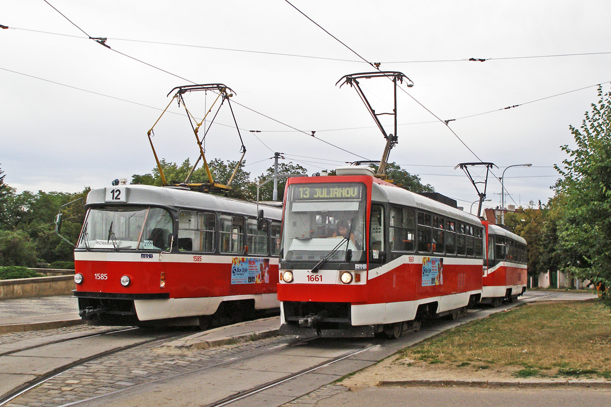 Брно, Tatra T3P № 1595; Брно, Tatra T3R (1995) № 1661