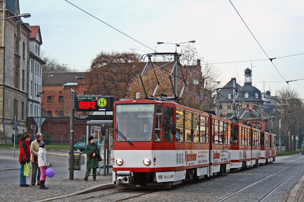 Эрфурт, Tatra KT4D № 490; Эрфурт — Тройники Tatra KT4D+KT4D+KT4D