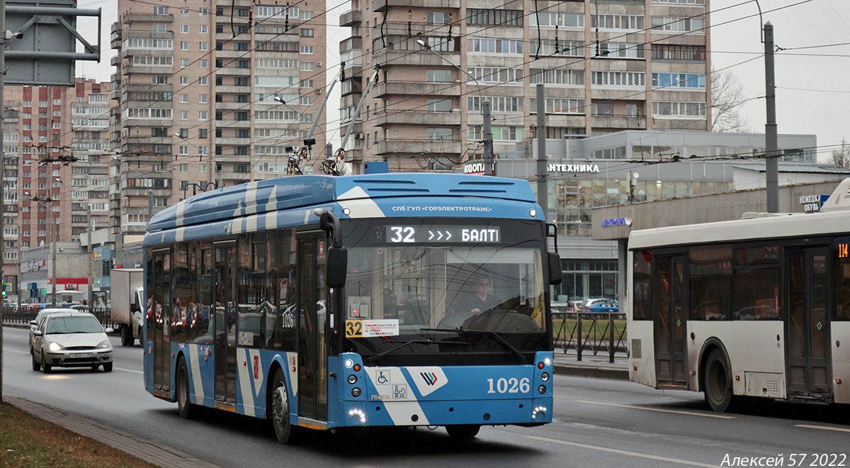 Санкт-Петербург, Тролза-5265.08 «Мегаполис» № 1026 Санкт-Петербург, Тролза-5265.08 «Мегаполис» № 1026