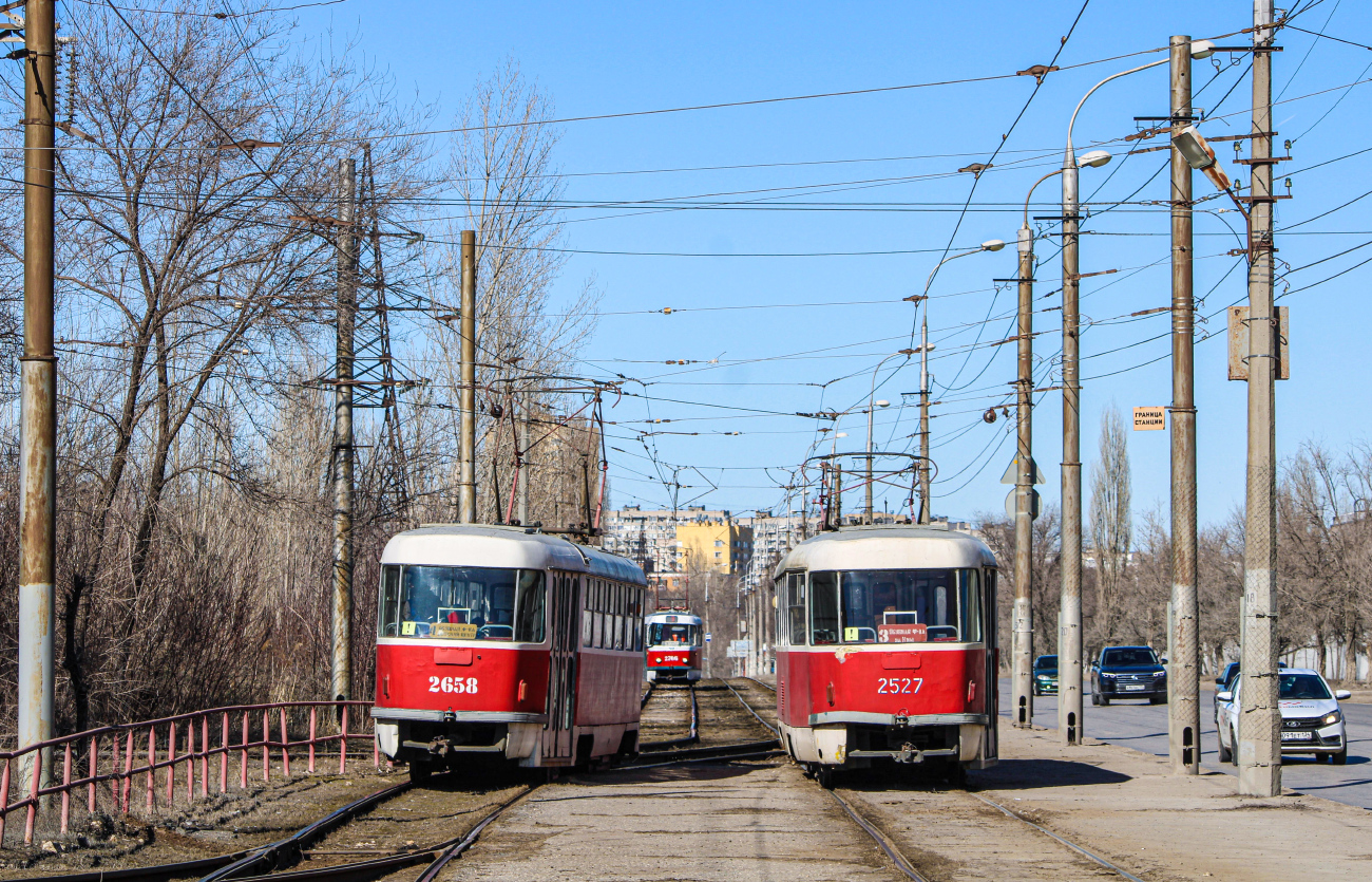 Волгоград, Tatra T3SU (двухдверная) № 2658; Волгоград, Tatra T3SU (двухдверная) № 2527