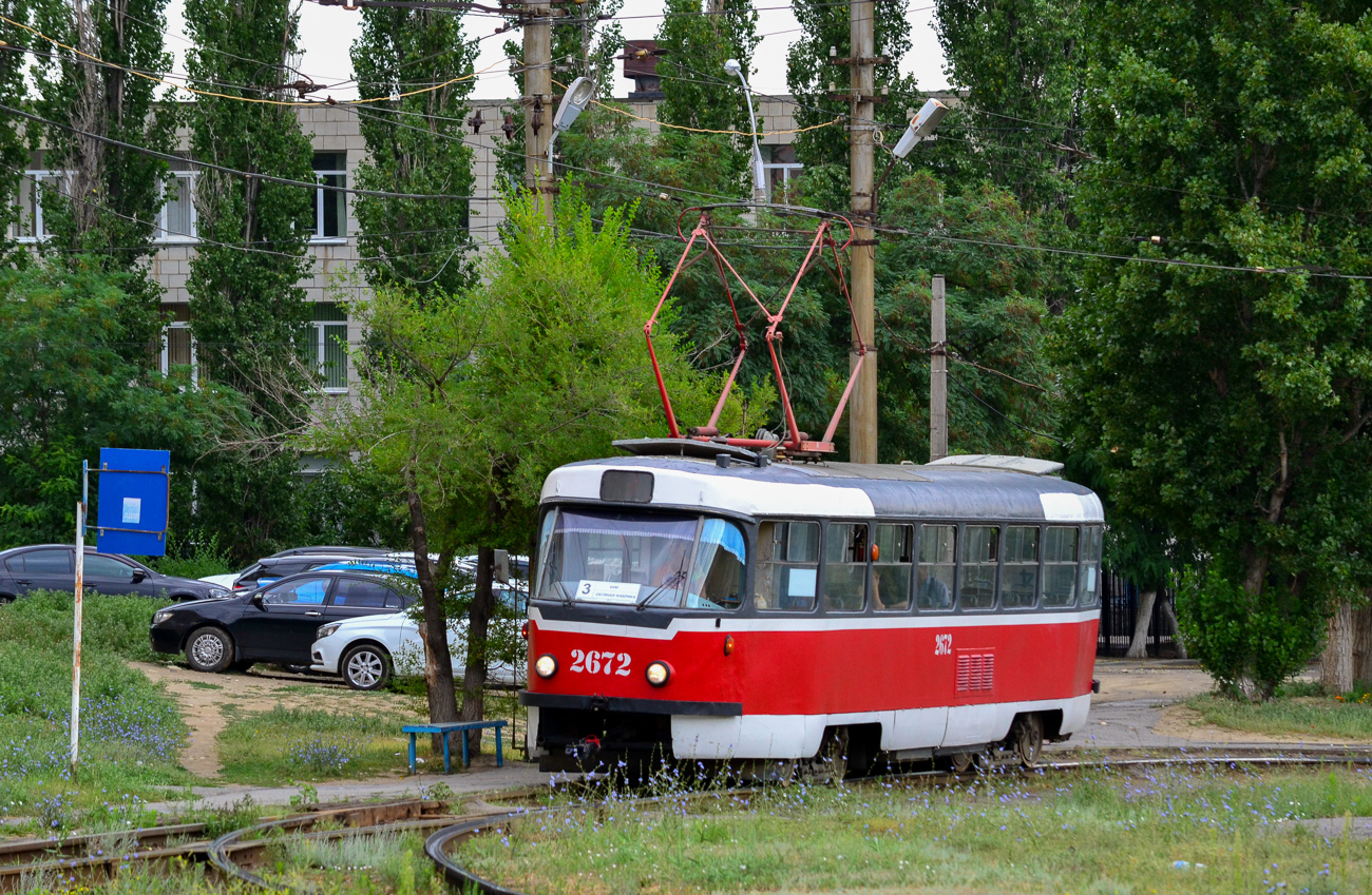 Волгоград, Tatra T3SU (двухдверная) № 2672